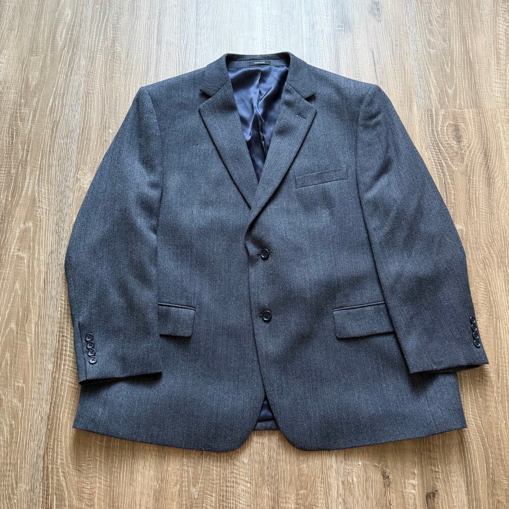 Joseph‎ & Feiss Gold Wool Sport Coat Blue/Grey Mens 48 Short